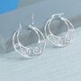 Sterling Silver Round Swirl Hoop Earrings, thumbnail 1 of 2