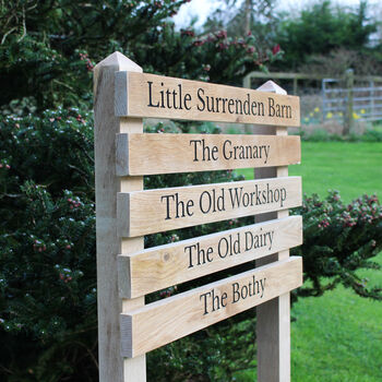 Ladder Direction Oak Sign Post, Up To Eight Tiers, 2 of 12