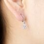 Hanging Butterfly Hoop Earrings Silver, thumbnail 4 of 7