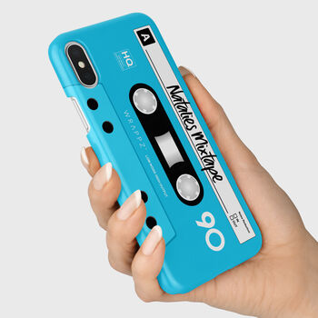 Personalised Mixtape Cassette Phone Case Blue, 2 of 3