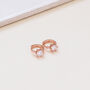 Rose Gold Colour Crystal Huggie Earrings, thumbnail 3 of 8