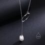 Organic Shape Baroque Pearl Pendant Lariat Necklace, thumbnail 5 of 10