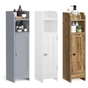 Slim Bathroom Floor Storage Cabinet Adjustable Shelves, 7 of 7