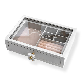 Personalised Luxury Glass Drawer Jewellery Box, 6 of 7