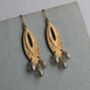 Art Deco Chandelier Earrings With Pearl Glass Drops, thumbnail 4 of 7