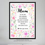 November Birthday Peony Birth Flower Affirmations Gift For Mum Print, thumbnail 2 of 8