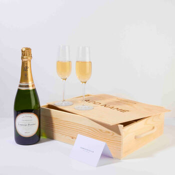 Laurent Perrier Champagne And Personalised Double Flute, 2 of 5