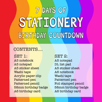 Stationery Seven Day Birthday Countdown, 8 of 10