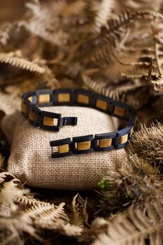 Paracas Engraved Stainless Steel And Olive Wood Bracelet, 4 of 8
