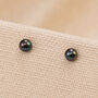 3mm Sterling Silver Peacock Pearl Stud Earrings, thumbnail 1 of 4