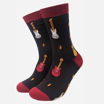 Electric Guitars Rock Band Men's Bamboo Socks Gift Box, 3 of 4