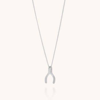 Wishbone Necklace In Sterling Silver, 2 of 5