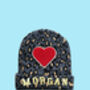 Kids Personalised Beanie Grey Leopard, thumbnail 6 of 10
