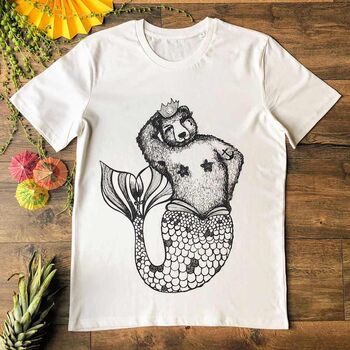 Mermaid Bear Organic T Shirt, 2 of 6