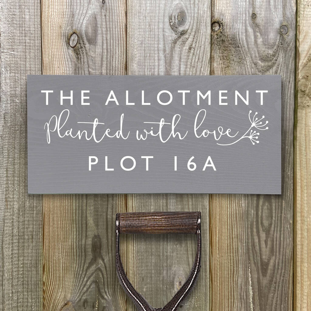 Personalised Allotment Plot Wooden Sign, 1 of 5
