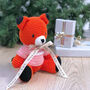 Personalised Fox Hand Knitted Teddy Bear, thumbnail 1 of 9