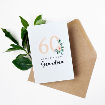 Personalised Floral 60th Birthday Card, 2 of 3