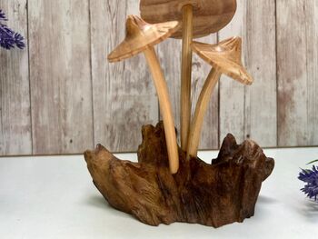 Handmade Wooden Mushroom Ornament Natural Decor And Gift, 5 of 10