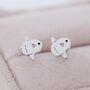 Ocean Sunfish Fish Stud Earrings In Sterling Silver, thumbnail 2 of 12