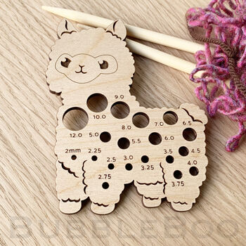 Alpaca Knitting Needle Gauge And Stitch Marker Set, 2 of 10