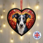 Whippet Stained Glass Effect Heart Suncatcher, thumbnail 1 of 7