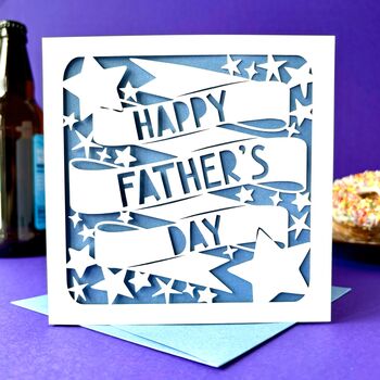 Stars Papercut Father's Day Card, 3 of 5