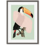 Mint Toucan In Blush Pop Art Print, thumbnail 2 of 6