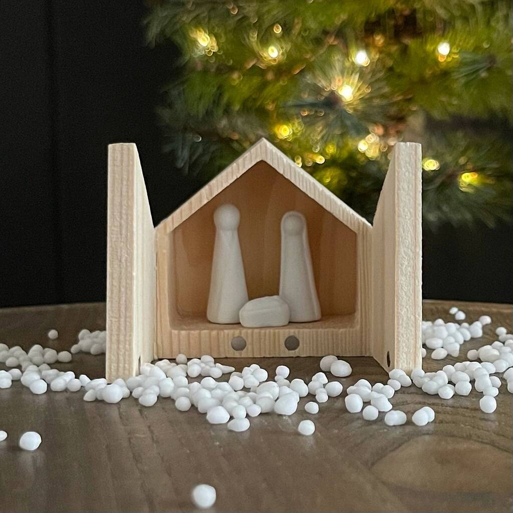 Mini Porcelain Nativity Set In Box, 1 of 3