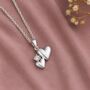Mother And Daughter Linked Hearts Sterling Silver Necklace, thumbnail 1 of 6