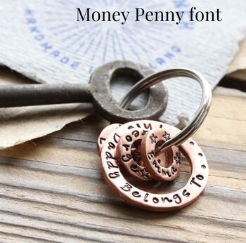 Personalised Trio Copper Ring Keyring, 5 of 5