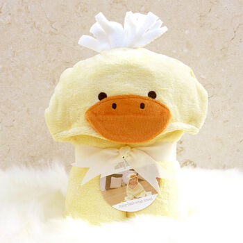 Personalised Cuddly Duck Baby Towel Gift Set, 4 of 9