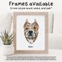 Personalised Staffie Terrier Dog Chest Portrait Print, thumbnail 8 of 10