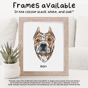 Personalised Staffie Terrier Dog Chest Portrait Print, 8 of 10