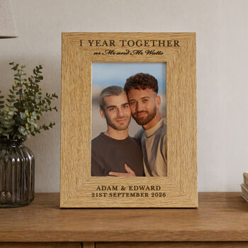 Anniversary 6x4 Wooden Photo Frame For Couple, 3 of 4