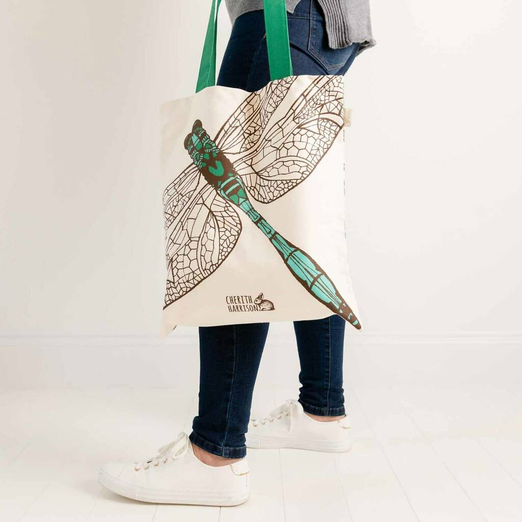 Dragonfly Canvas Tote Bag By Cherith Harrison | notonthehighstreet.com