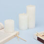 G Decor Adeline White Pearl Textured Pillar Candle, thumbnail 2 of 6