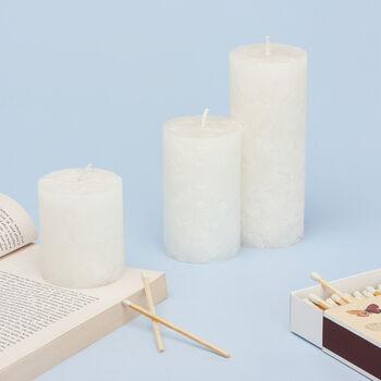 G Decor Adeline White Pearl Textured Pillar Candle, 2 of 6