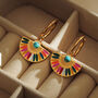 Gold Jewel Inlay Hoop Earrings In A Gift Box, thumbnail 1 of 7