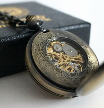 Steampunk Pocket Watch Bronze; The Percy, 4 of 7