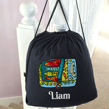 Personalised Sardines Drawstring Pe Kit Bag, 3 of 5