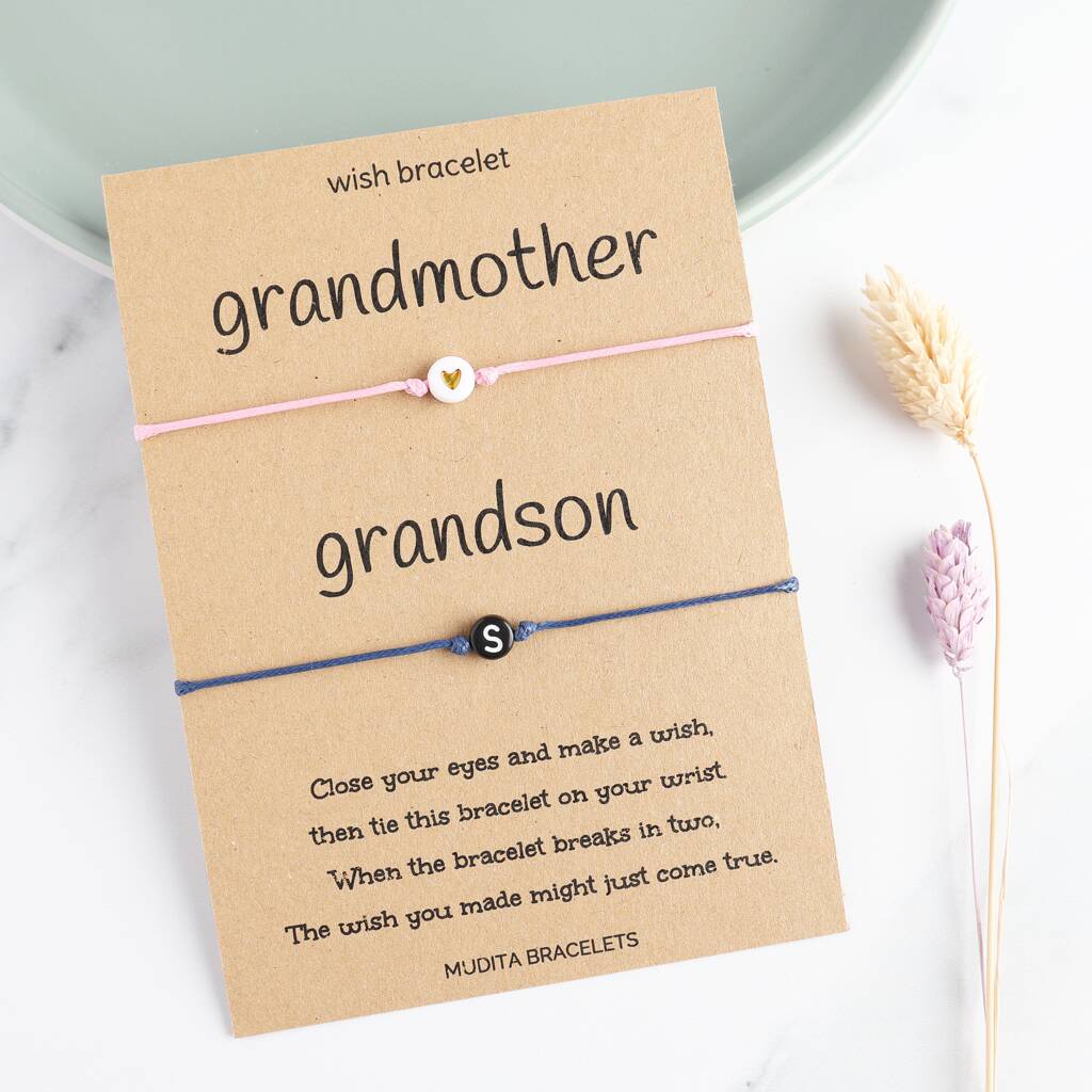 Grandmother And Grandson Wish Bracelet Set By Mudita Bracelets