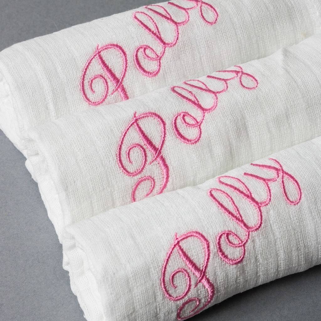 Baby Muslin Embroidered Three Pack, 1 of 6