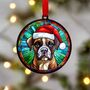 Boxer In Santa Hat Suncatcher Decoration, thumbnail 5 of 6