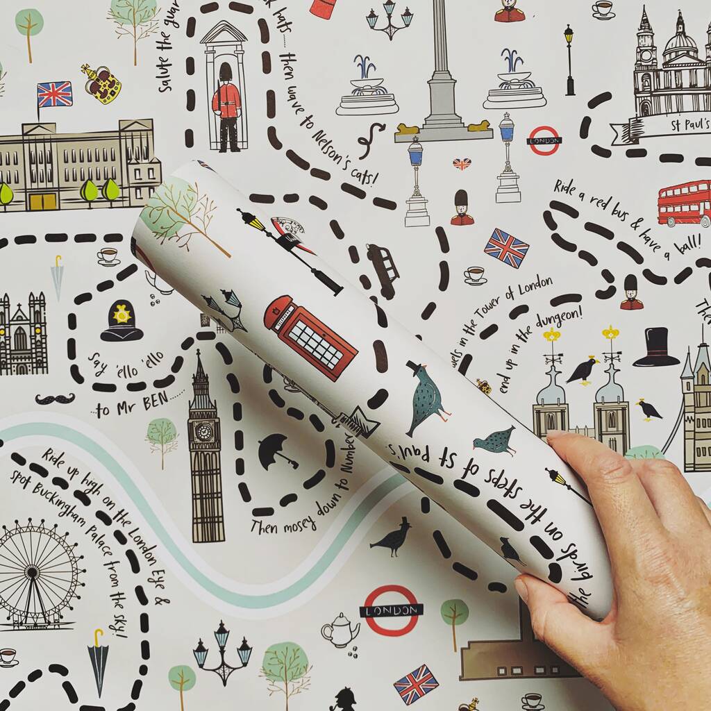 London Tour Recycled Wrapping Paper, 1 of 3