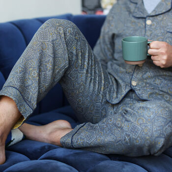 Personalised Men’s Heritage Jacquard Pyjama Set – Pure Cotton, 2 of 12