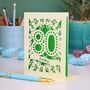 Personalised 80th Birthday Card Papercut Spotty Design, thumbnail 6 of 6