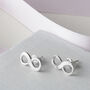 Sterling Silver Infinity Studs, thumbnail 1 of 4