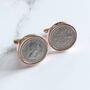 Personalised Rose Gold Plated Sixpence Cufflinks, thumbnail 1 of 3