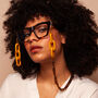 Goldie Large Mustard Acrylic Glasses Chain, thumbnail 2 of 4