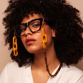 Goldie Large Mustard Acrylic Glasses Chain, 2 of 4